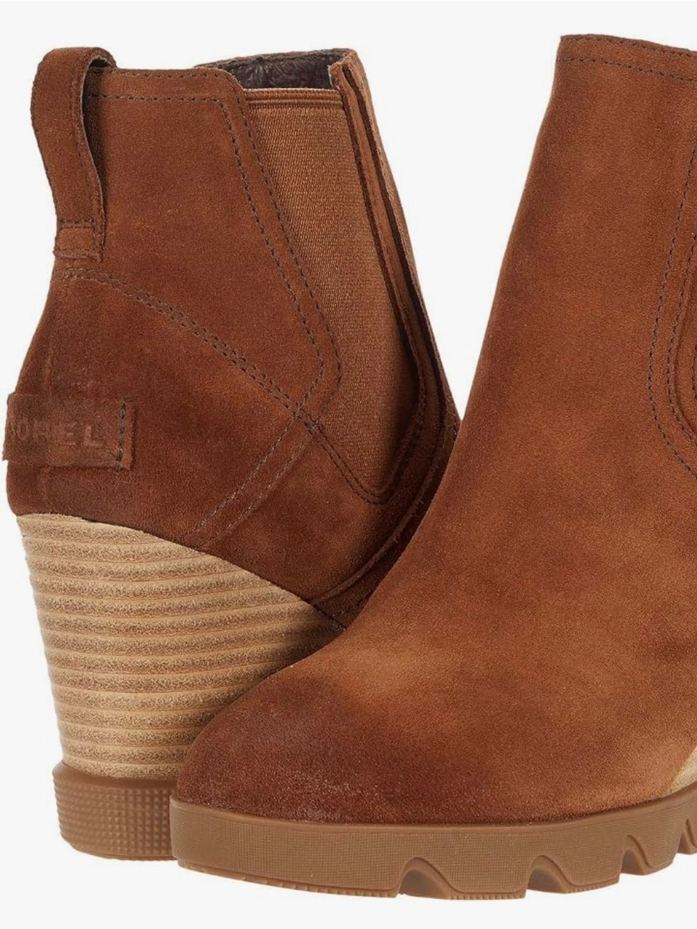Sorel Tan Suede Wedge Ankle Boots - Picture 2 of 8